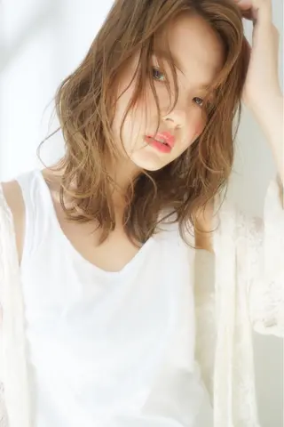 ミディアム カラー パーマ パーマ×ウルフカット koya☆のヘアスタイル