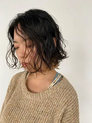 ミディアム パーマ steed tokyo所属・KOOKI スティードトーキョーのヘアスタイル