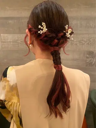 ロング カラー ヘアアレンジ 韓国レイヤー/髪質 改善/縮毛🤍吉田のヘアスタイル