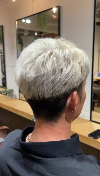 ショート カラー メンズ アレンジ/新宿 透明感カラー/ヤノのヘアスタイル
