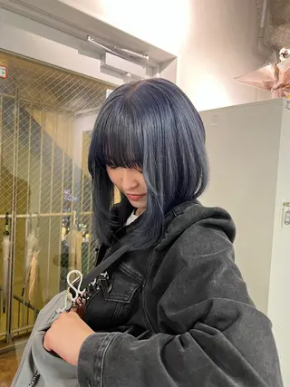 ミディアム カラー ハイトーン&髪質改善 &韓国エクステ🤎のヘアスタイル