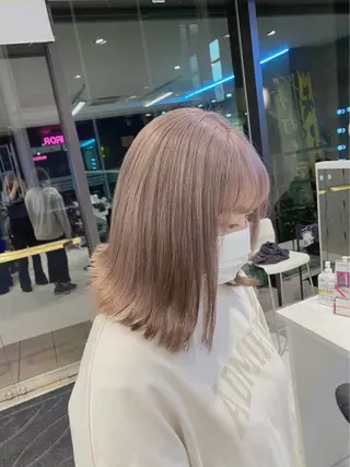 ミディアム カラー ピンク🎀ブロンド 💎ハイトーン/大和のヘアスタイル