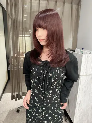 ロング 京都レイヤーカット/ 縮毛矯正/羽柴りくのマツエク・マツパデザイン