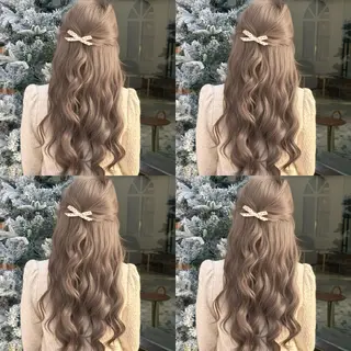 セミロング 透明感♡グレージュ ♡ミルクティー♡のヘアスタイル