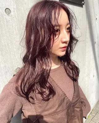 ロング カラー ヘアアレンジ ホンダリサコ 透明感カラー/ボブのヘアスタイル