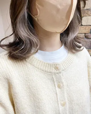 ミディアム カラー 後藤紗英/髪質改善 /オリーブベージュのヘアスタイル