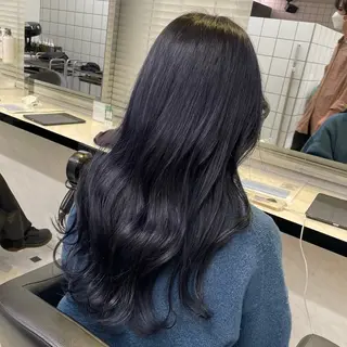 ロング カラー 韓国っぽ♡寒色/暗髪 🫧MOEKA🦋のヘアスタイル