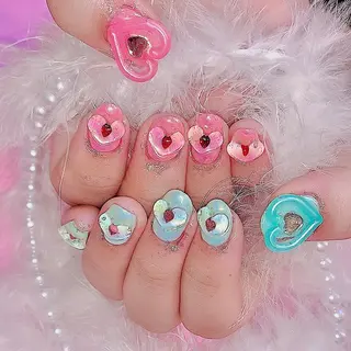 ネイル シェアサロンLei.g(レイジー)所属・3Dアートネイル💗 都築レナのネイルデザイン