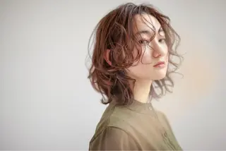 ミディアム カラー パーマ 福島成美/髪質改善 縮毛矯正/カラーのヘアスタイル
