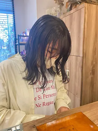 セミロング カラー ヘアアレンジ パーマ指名No1 /namiのヘアスタイル