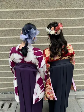 ロング カラー ヘアアレンジ 卒業式ヘアセット🎀 ヘアアレンジのヘアスタイル