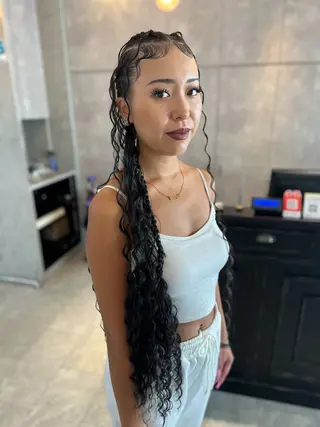 ロング ヘアアレンジ BRAIDS💎愛子 大人ハイライト💎のヘアスタイル