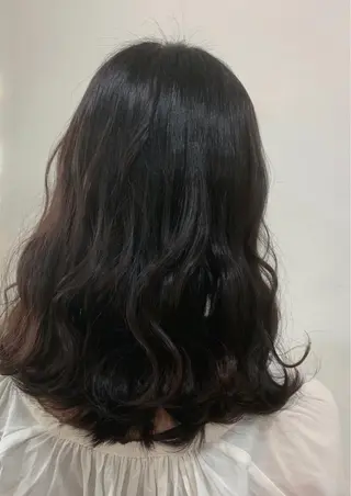 ミディアム カラー ヘアアレンジ 白髪女性専門店竹内 涼乃のヘアスタイル