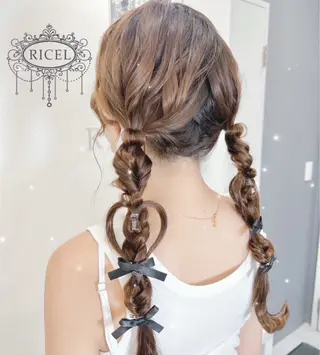 ロング ヘアアレンジ RICEL 原宿店のヘアスタイル