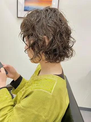 ショート カラー パーマ 似合わせカラーパーマ 🌿kitin米川のヘアスタイル