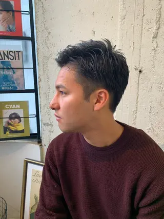 ショート メンズ 髪質改善ストレート/ ブリーチ／渋谷　福田のヘアスタイル