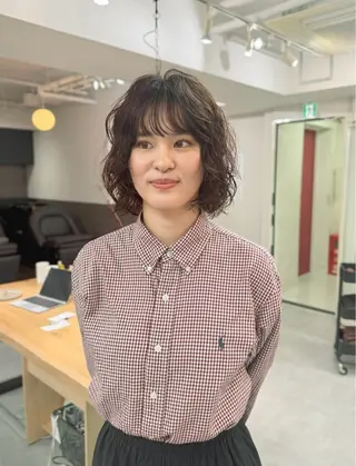 ショート カラー パーマ パーマ＊ 顔まわり似合わせのヘアスタイル