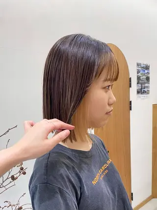 ミディアム カラー ヘアアレンジ ハル🌸柔色/ ブリーチなし/艶髪のヘアスタイル