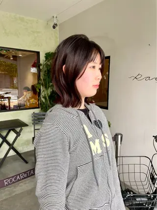 ミディアム ROCAReTA FOR HAIR 千本丸太町店所属・なかがきはな/ボブ/ レイヤー/パーマのヘアスタイル