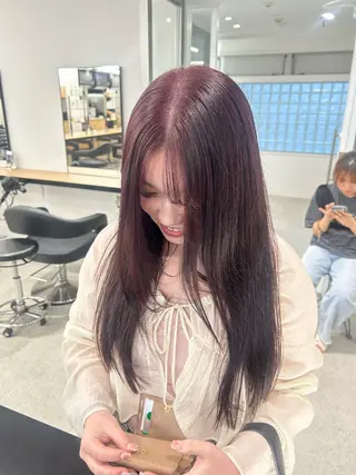 ロング カラー 愛結 暖色カラー🎀🩰のヘアスタイル