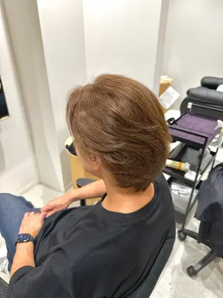 ミディアム カラー メンズパーマ達人/ フェード/イツキのヘアスタイル