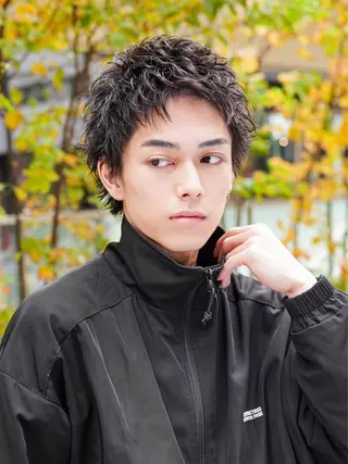 ミディアム ⭐️メンズ特化⭐️ パーマ カラーのヘアスタイル