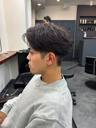 パーマ メンズ スパイキーパーマ 柏NO1 藤本葉のヘアスタイル