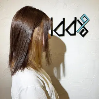 セミロング カラー パーマ ヘアアレンジ Add9 柳田健登のヘアスタイル