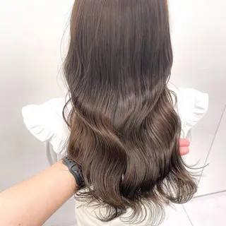 ロング カラー ブリーチなし韓国ヘア レイヤー縮毛🤍渡邉のヘアスタイル