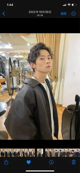 パーマ メンズ ボブ ショート 髪質改善  相澤晃希のヘアスタイル