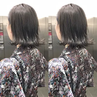 セミロング salowin 原宿 aroa所属・韓国／ハッシュカット ／透明感カラー／金野のヘアスタイル