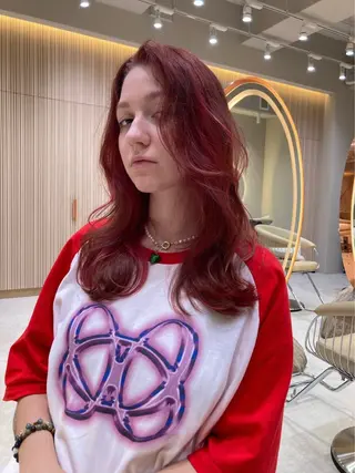 ロング カラー 竹田 真梨子のヘアスタイル