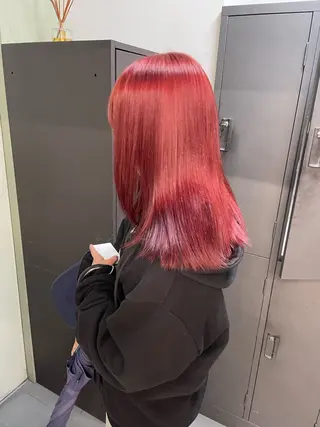 セミロング カラー カットモデル/ ハイトーン/ゆうあのヘアスタイル