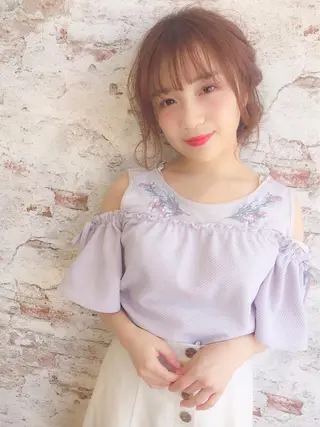 セミロング カラー ヘアアレンジ 當間 大知のヘアスタイル
