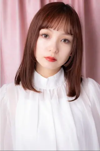 ミディアム くびれ&切りっぱボブ 得意👍佐藤歩のヘアスタイル