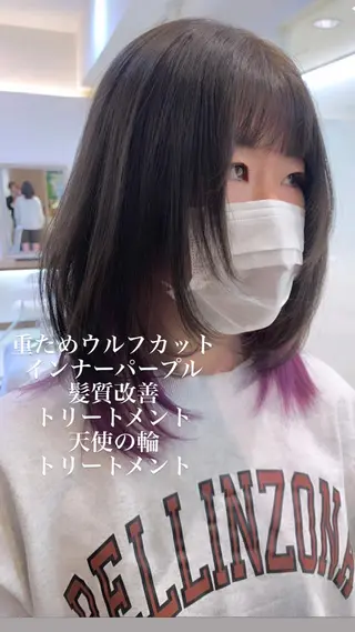 ミディアム カラー 似合わせカラー/艶 髪質改善/ヨシザキのヘアスタイル