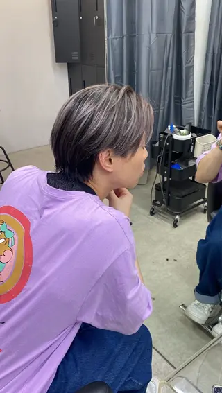 ショート メンズ ハイライト、レイヤー カット/西梅田/中西のヘアスタイル