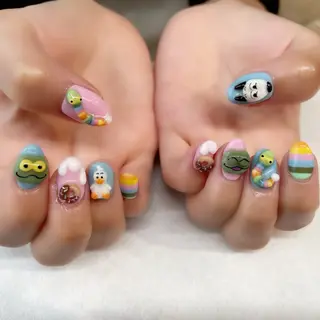 ネイル 🌈🐰 saki. m 🐰🌈のネイルデザイン