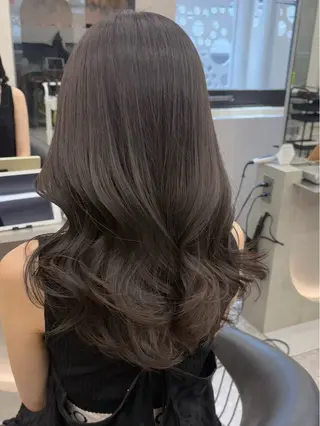 セミロング カラー ヘアアレンジ ふみか🎀 ブリーチなしカラーのヘアスタイル
