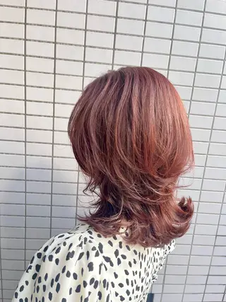 ミディアム カラー ヘアアレンジ 艶髪✨韓国風🌷 今田  水風🐰のヘアスタイル