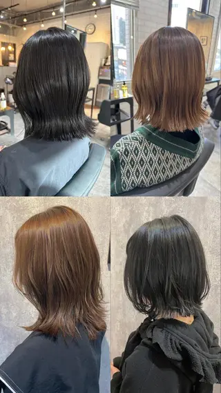 ミディアム カラー 縮毛矯正💎髪質改善 レイヤー✨山内健太郎のヘアスタイル