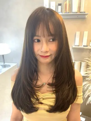 ロング 韓国レイヤー／顔周り ／ブリーチことこのヘアスタイル