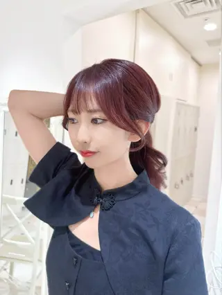 セミロング カラー パーマ ヘアアレンジ CHIHIRO🤍 色っぽ韓国ヘアのヘアスタイル