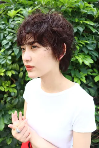 ショート カラー パーマ LucksiMie 銀座店所属・【韓国　レイヤー 髪質改善✨】かずのヘアスタイル