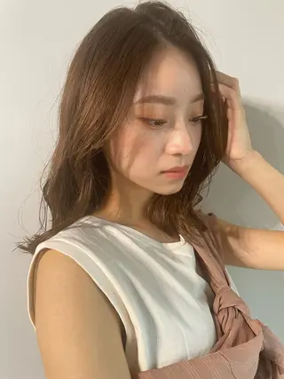 セミロング カラー ヘアアレンジ キッズ マツエク・マツパ アイブロウ 透明感カラー/推しカ ラー☁️JURAのヘアスタイル