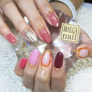 セミロング ヘアアレンジ パーマ ネイル キッズ マツエク・マツパ MALCAnail(マルカネイル)所属・荒木 莉奈のネイルデザイン