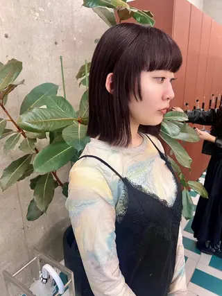 ミディアム noe所属・AYAKA/名古屋/ 栄/ボブ/透明カラーのヘアスタイル