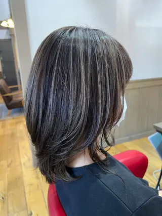 セミロング カラー 佐藤 雅俊のヘアスタイル