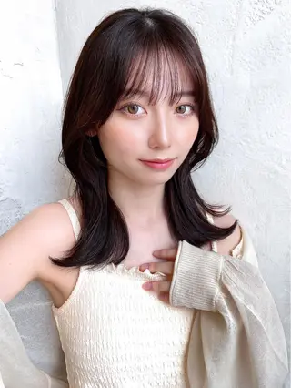 セミロング カラー 顔周り/くびれヘア 韓国ヘア💕風間るなのヘアスタイル