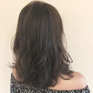 ミディアム カラー パーマ 宮澤 タケル ミディアムヘアのヘアスタイル